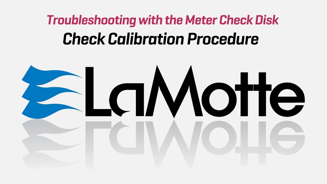 LaMotte Spin Touch:  Troubleshooting with the Meter Check Disk | Check Calibration Procedure